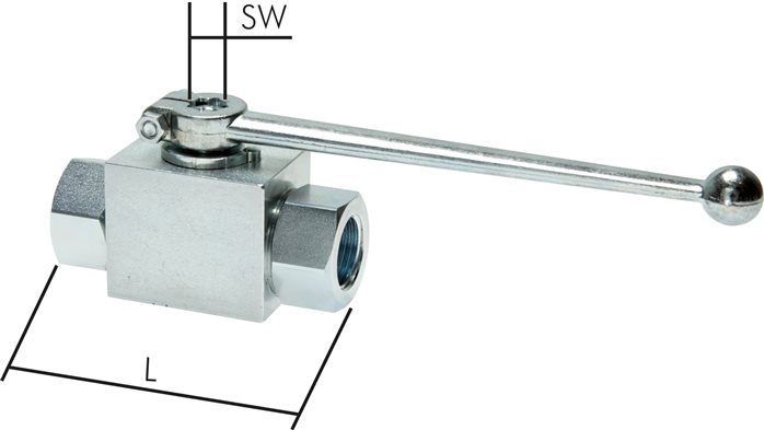 Exemplary representation: High-pressure ball valve, G 1/8" - G 1-1/4"