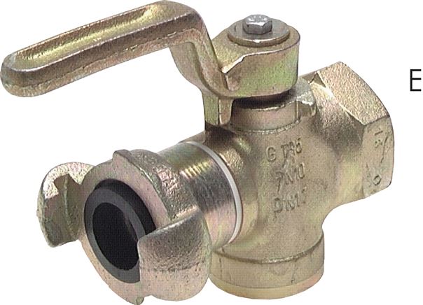 Exemplary representation: Plug valves with compressor coupling, malleable cast iron