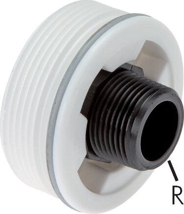 Exemplarische Darstellung: Fassadapter (Fassgewinde G 2" auf R 3/4")