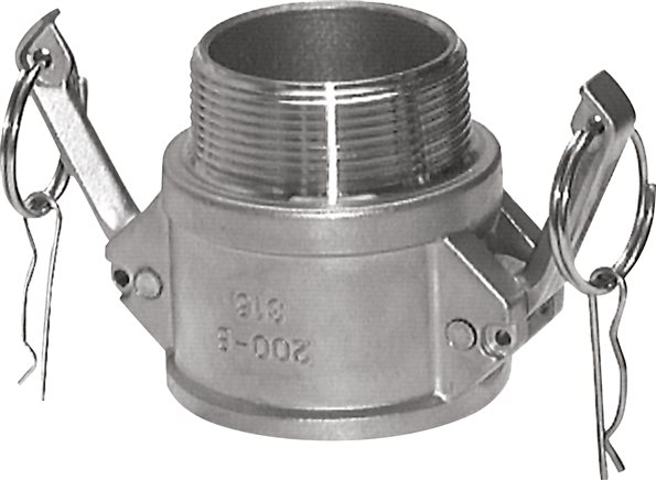 Exemplary representation: Quick coupling socket with male thread, stainless steel (1.4408)