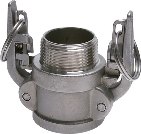 Zgleden uprizoritev: Quick coupling socket with safety lock and male thread, 1.4408