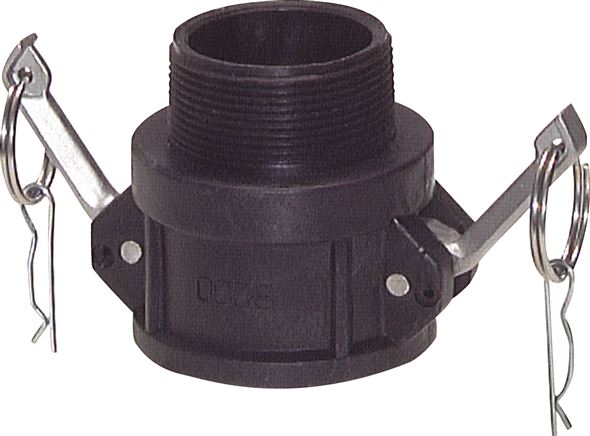 Exemplary representation: Quick coupling socket with male thread, polypropylene
