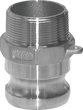 Exemplary representation: Quick coupling plug with male thread, stainless steel (1.4408)