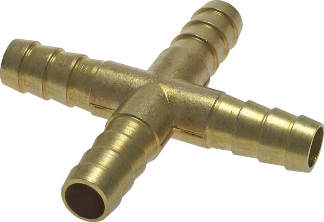 Exemplary representation: Cross hose connector, brass