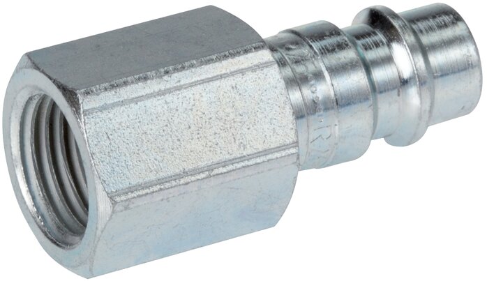 Exemplary representation: Coupling plug with female thread, hardened & galvanised steel