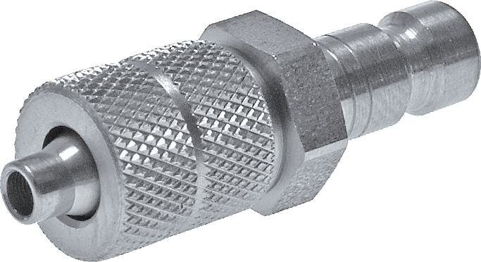 Exemplary representation: Coupling plug with union nut, stainless steel