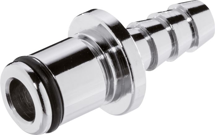 Exemplary representation: Coupling plug with grommet, chrome-plated brass