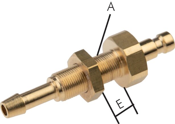 Príklady vyobrazení: Spojovací zástrcka s hadicovou hubicí a prepážkovým závitem, mosaz
