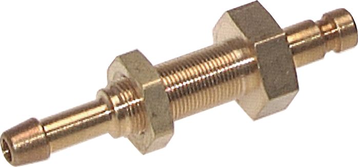 Zgleden uprizoritev: Coupling plug with grommet & bulkhead thread, brass