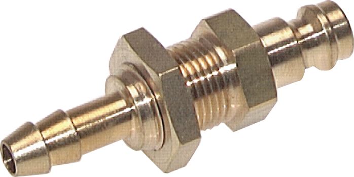 Zgleden uprizoritev: Coupling plug with grommet & bulkhead thread, brass