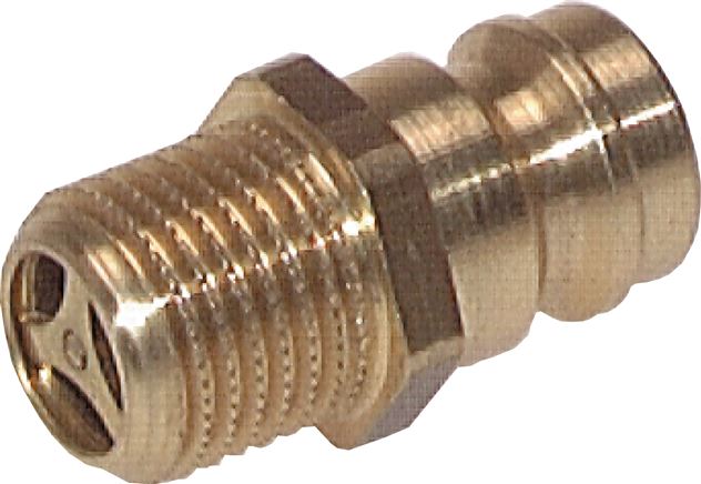 Zgleden uprizoritev: Coupling plug, straight male thread, with valve, brass