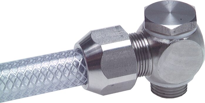 Zgleden uprizoritev: Angular screw-in fitting for fabric hose TX, cylindrical thread, 1.4571