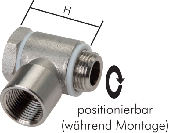 Voorbeeldig Afbeelding: Hoek-slangschroefverbinding met cilindrische binnenschroefdraad (holle schroef), 1.4404