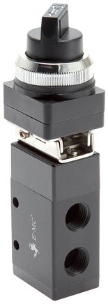 Exemplary representation: 3/2-way rotary switch valve