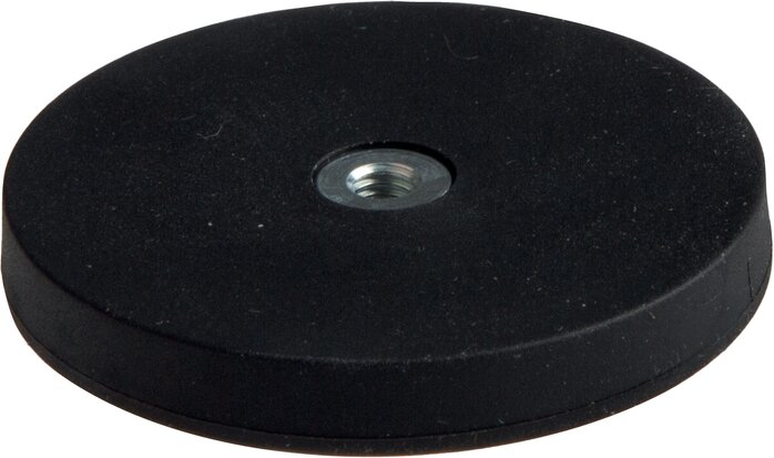 Exemplary representation: Rubberised Neodymium-magnet with female thread