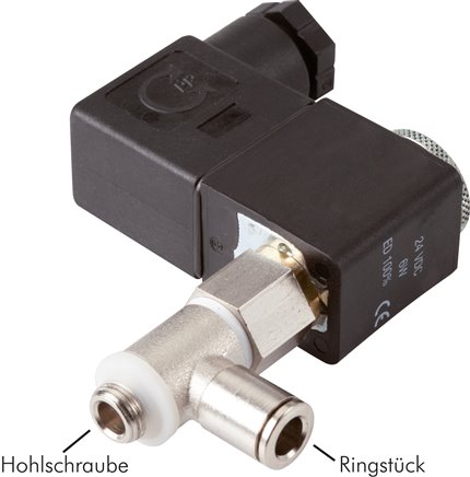 Exemplary representation: Hollow screw valve with plug connection