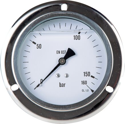Exemplarische Darstellung: Glycerin-Einbaumanometer, Frontring, Ø 100