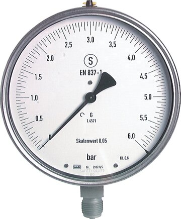 Exemplary representation: Safety precision pressure gauge
