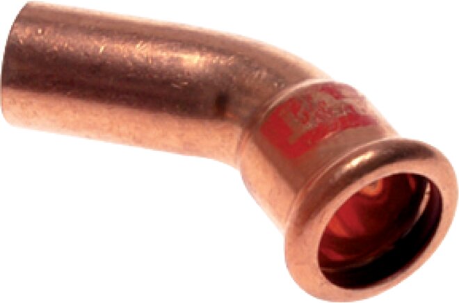 Zgleden uprizoritev: 45° bend with internal press end & external press end copper / copper alloy