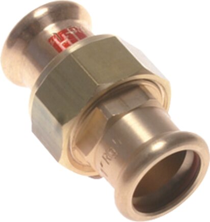 Zgleden uprizoritev: Separable flat-sealing screw connection, internal press ends on both sides Copper / copper alloy