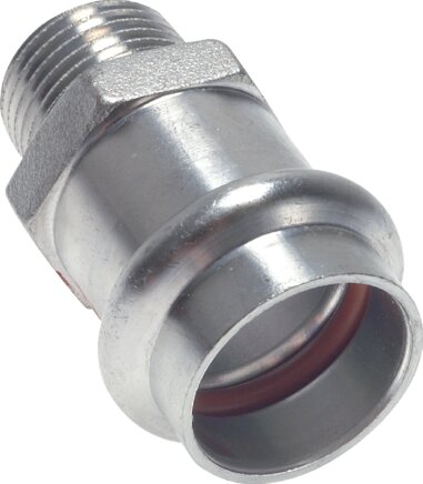 Exemplary representation: Adapter nipple with internal press end & conical male thread stainless steel