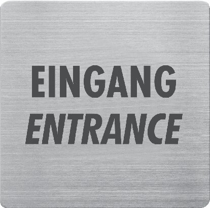 Exemplary representation: “Entrance" sign