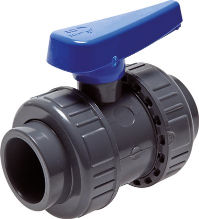 Zgleden uprizoritev: Ball valves with adhesive sleeves, PVC-U (water version)