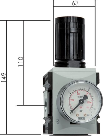 Wzorowy interpretacja: Regulator cisnienia i precyzyjny regulator cisnienia - Futura Seria 2