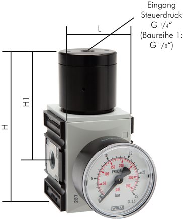 Príklady vyobrazení: Regulátor tlaku s dálkovým ovládáním (posilovac objemu) - Futura série 1