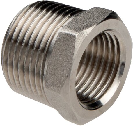 Voorbeeldig Afbeelding: Tapvergroting met conische buiten- en cilindrische binnenschroefdraad, messing vernikkeld