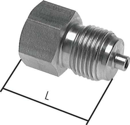 Zgleden uprizoritev: Pressure gauge reducer with hexagon, 1.4571