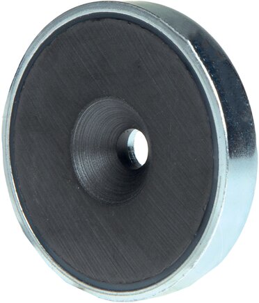 Exemplary representation: Hard ferrite pot magnet with conical recess