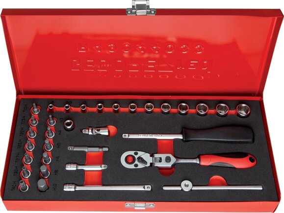 Zgleden uprizoritev: Gedore red socket spanner set (1/4")