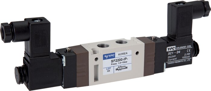 Zgleden uprizoritev: 5/2-way solenoid pulse valve with standard plug