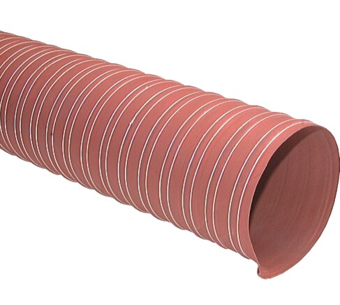 Exemplary representation: Silicone hot-air hose (two-layer, with sewn-in wire spiral)