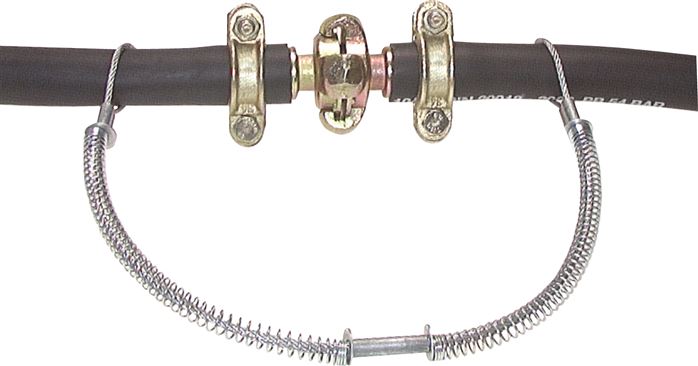 Príklady vyobrazení: Bezpecnostní lanko hadice, pozinkovaná ocel s hliníkovými manžetami