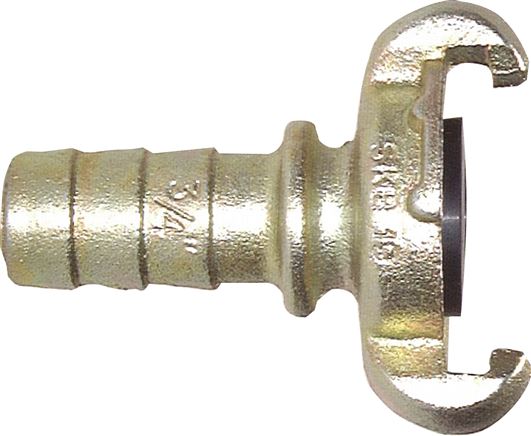 Voorbeeldig Afbeelding: Compressorkoppeling met slangbuisje & borgband, staal verzinkt, NBR-dichting