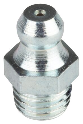Exemplary representation: straight conical grease nipple to DIN 71412 A (galvanised steel)