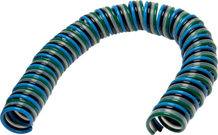 Exemplary representation: Polyurethane Quattro spiral hose (4-directional)