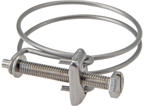 Exemplary representation: Wire hose clamp for fastening spiral hoses
