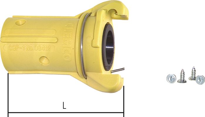 Exemplary representation: Sand steel coupling with hose connection, nylon