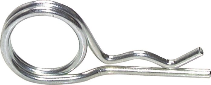 Exemplary representation: Safety clip for malleable cast iron sandblast coupling