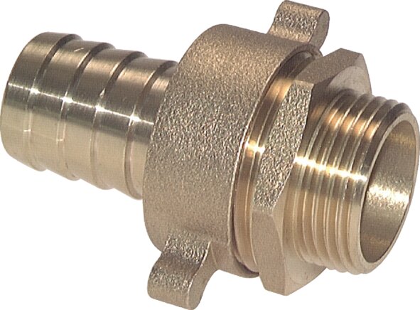 Zgleden uprizoritev: Standpipe fitting with cylindrical male thread and wing union nut, brass