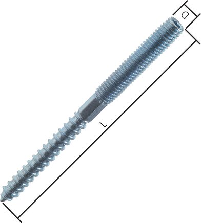 Zgleden uprizoritev: Hanger bolt (galvanised steel)