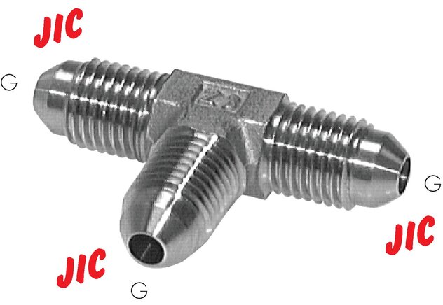 Exemplary representation: T-screw connection with JIC thread (male), 1.4571