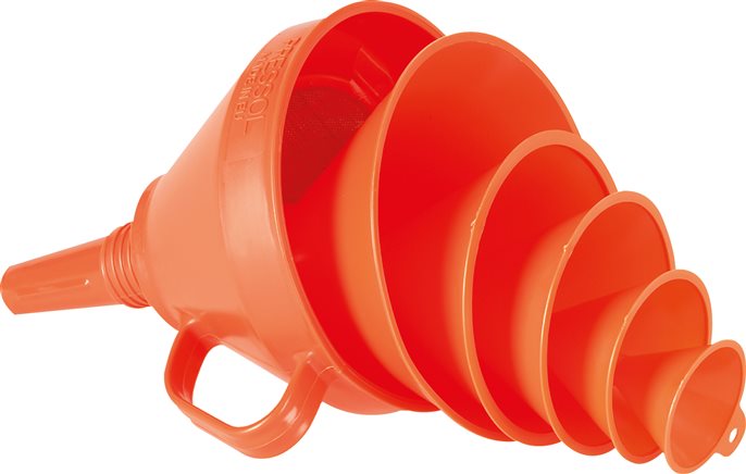 Trichter Ø 160mm Orange für Flüssigkeiten mit starrer Auslauf