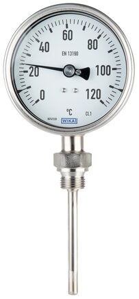 Exemplary representation: Vertical bimetal thermometer without thermowell, chemical version