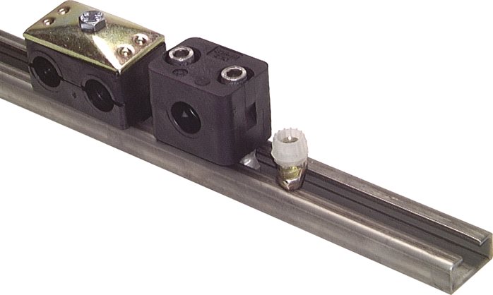 Exemple d'application: Rail porteur en C, série légère et collier de serrage double