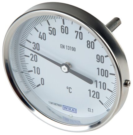 Exemplaire exposé: Thermomètre bimétallique horizontal sans tube de protection - version industrielle