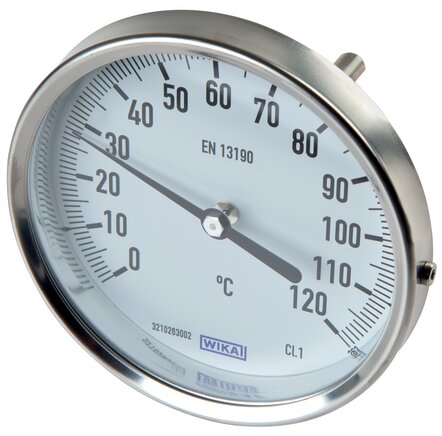 Zgleden uprizoritev: Bimetal thermometer horizontal without thermowell, 18 mm collar